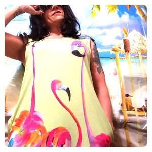 Ellen Negley Flamingo pocketed midi🏝🏖